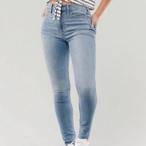 high rise super skinny jeans- medium blue